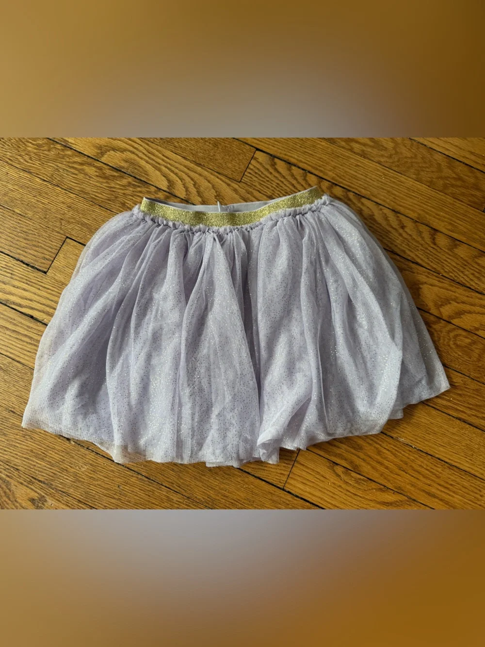Nordstrom Lilac Glitter Tulle Skirt with Gold Waistband - Size 6